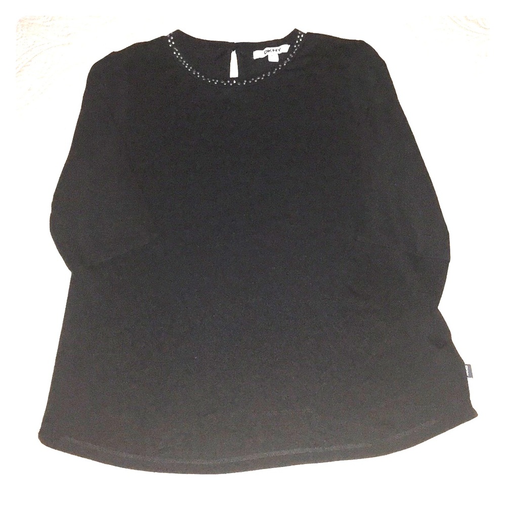 Black Rhinestone Collar Blouse
